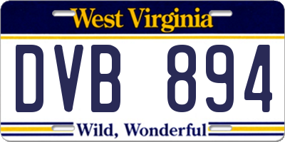 WV license plate DVB894