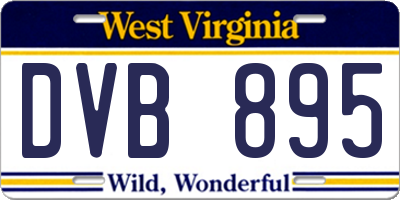 WV license plate DVB895