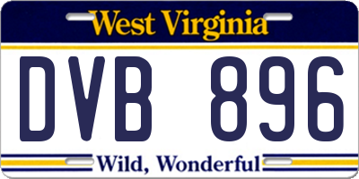 WV license plate DVB896