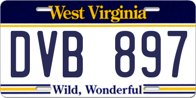 WV license plate DVB897