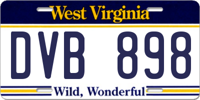 WV license plate DVB898