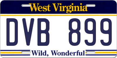 WV license plate DVB899