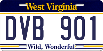 WV license plate DVB901