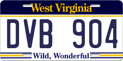 WV license plate DVB904