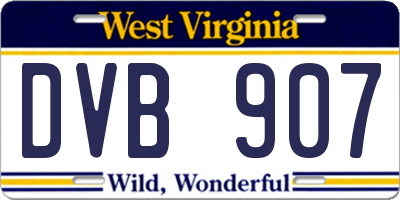 WV license plate DVB907