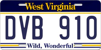 WV license plate DVB910