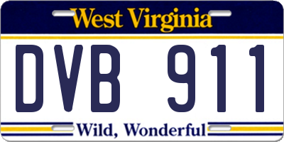 WV license plate DVB911