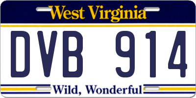 WV license plate DVB914