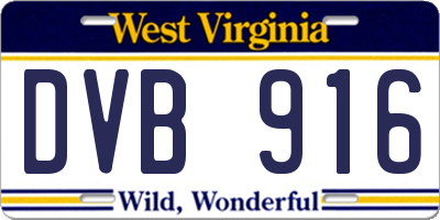 WV license plate DVB916