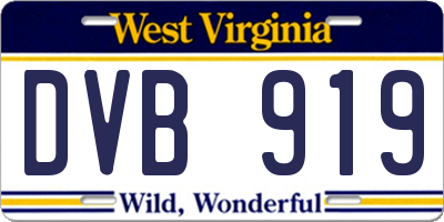 WV license plate DVB919