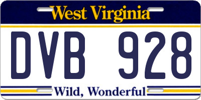 WV license plate DVB928