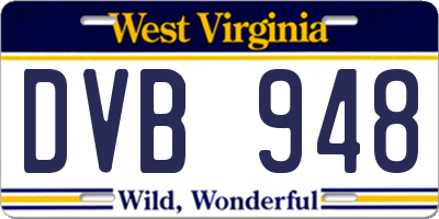 WV license plate DVB948