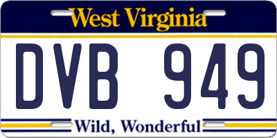 WV license plate DVB949