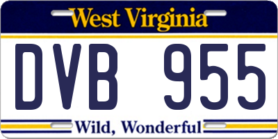 WV license plate DVB955