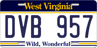WV license plate DVB957