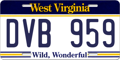 WV license plate DVB959