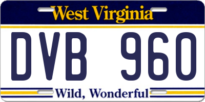 WV license plate DVB960