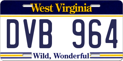 WV license plate DVB964