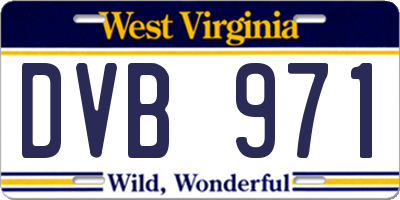 WV license plate DVB971