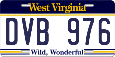 WV license plate DVB976