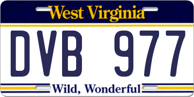 WV license plate DVB977