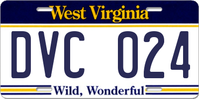 WV license plate DVC024