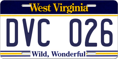 WV license plate DVC026
