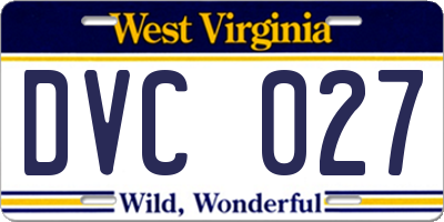 WV license plate DVC027