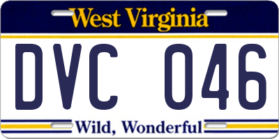WV license plate DVC046