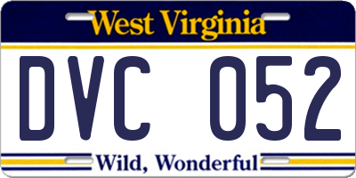 WV license plate DVC052