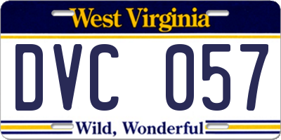 WV license plate DVC057