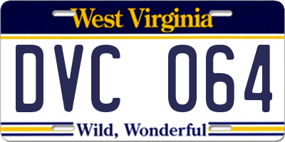 WV license plate DVC064