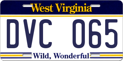WV license plate DVC065