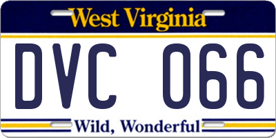 WV license plate DVC066