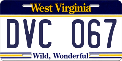 WV license plate DVC067