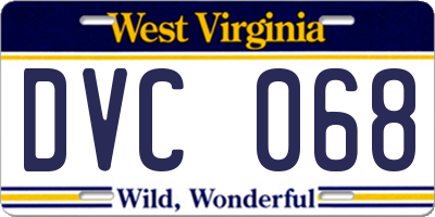 WV license plate DVC068