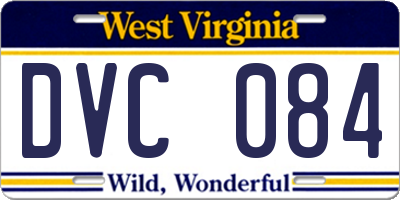 WV license plate DVC084