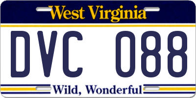 WV license plate DVC088
