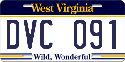 WV license plate DVC091
