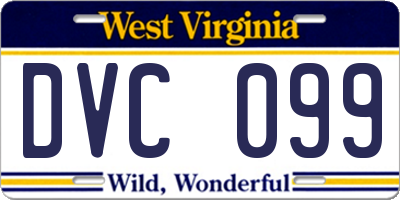 WV license plate DVC099