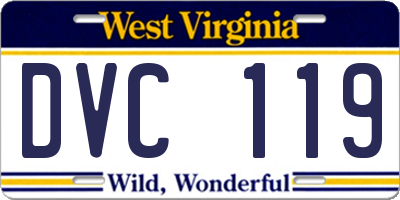 WV license plate DVC119