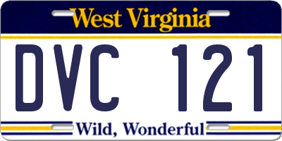 WV license plate DVC121