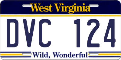 WV license plate DVC124
