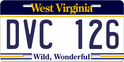 WV license plate DVC126