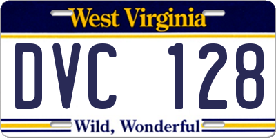 WV license plate DVC128