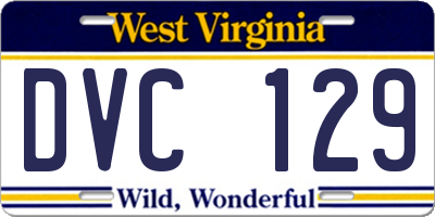 WV license plate DVC129