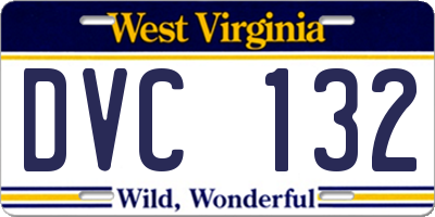 WV license plate DVC132