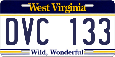 WV license plate DVC133