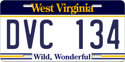 WV license plate DVC134
