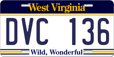 WV license plate DVC136